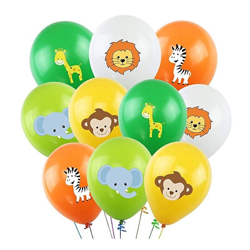 Jungle animals Balloons 5 ps Latex Birthday Party Fun DECOR AU STOCK