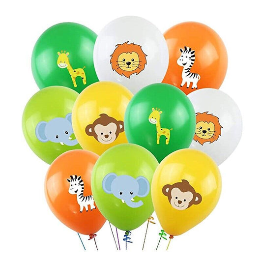 Jungle animals Balloons 5 ps Latex Birthday Party Fun DECOR AU STOCK