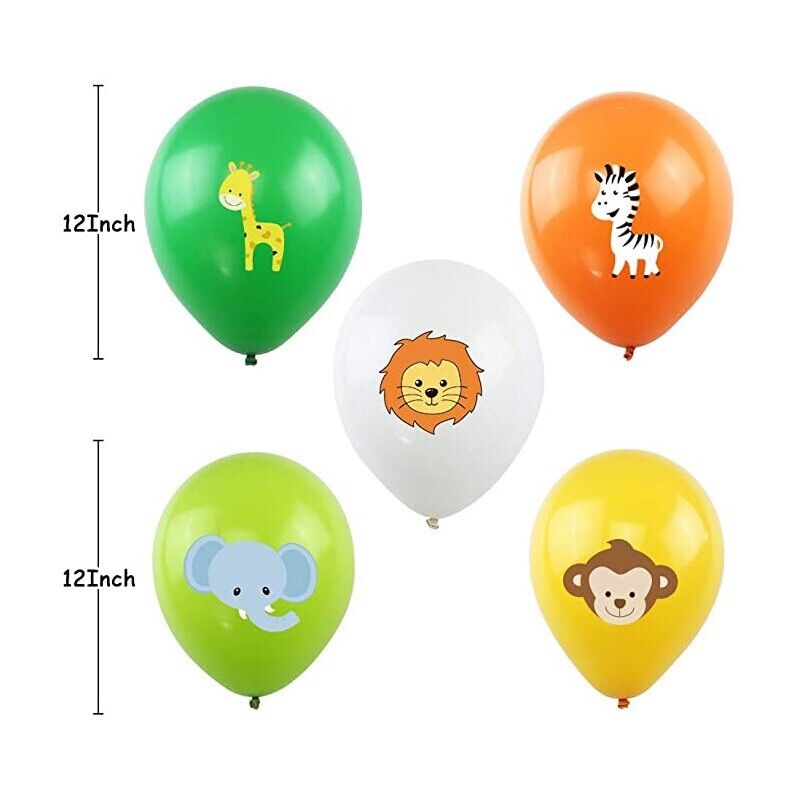 Jungle animals Balloons 5 ps Latex Birthday Party Fun DECOR AU STOCK