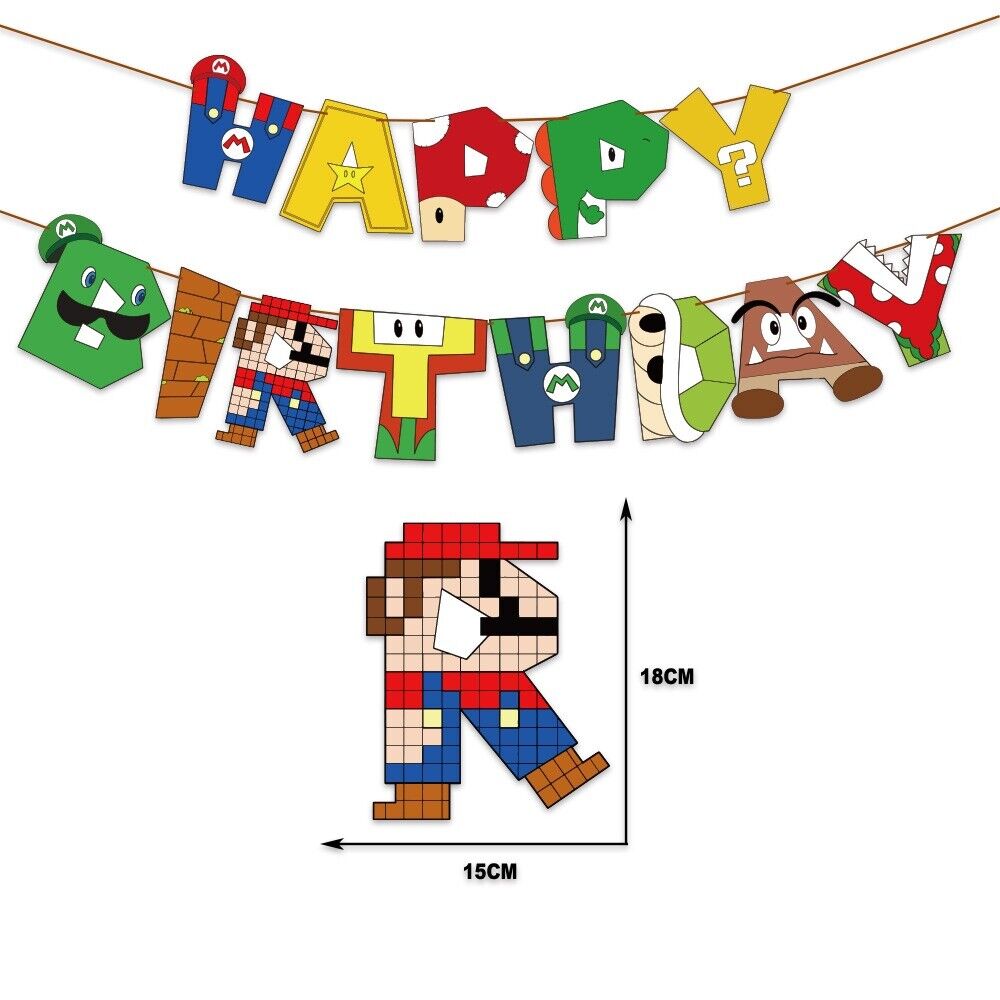 super mario Happy birthday banner party AU STOCK tracked delivery