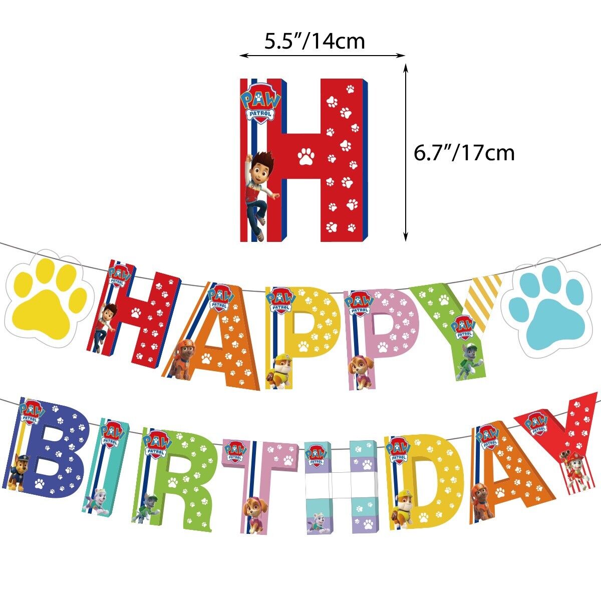 Paw patrol Happy birthday banner party kids decor AU STOCK tracked delivery