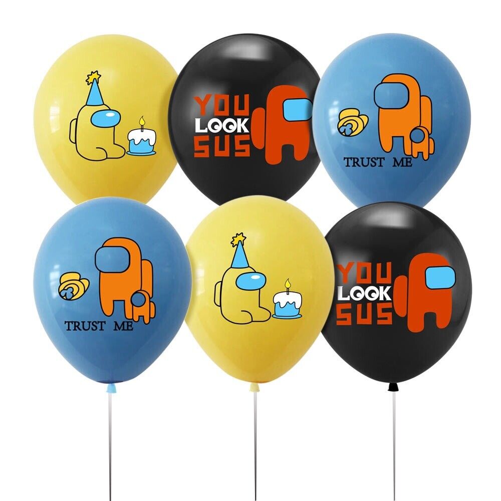 Among us Balloons 12 ps 12" Latex Happy Birthday Party Fun KIDS DECOR AU STOCK