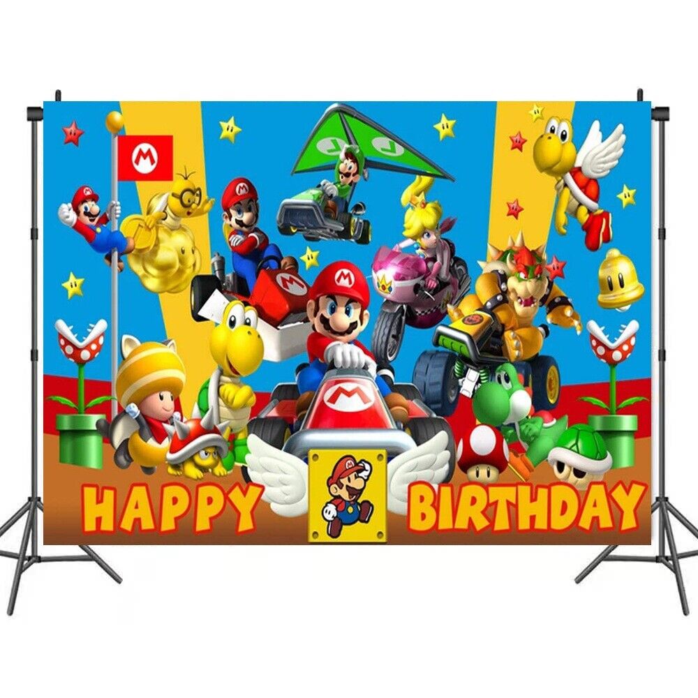 super mario Kids Birthday Photography Backdrop Studio Background AU STOCK