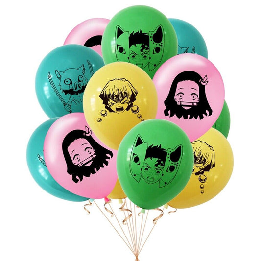 Demon slayer Balloons 12 ps 12" Latex Happy BirthdayParty Fun KIDS DECOR AU