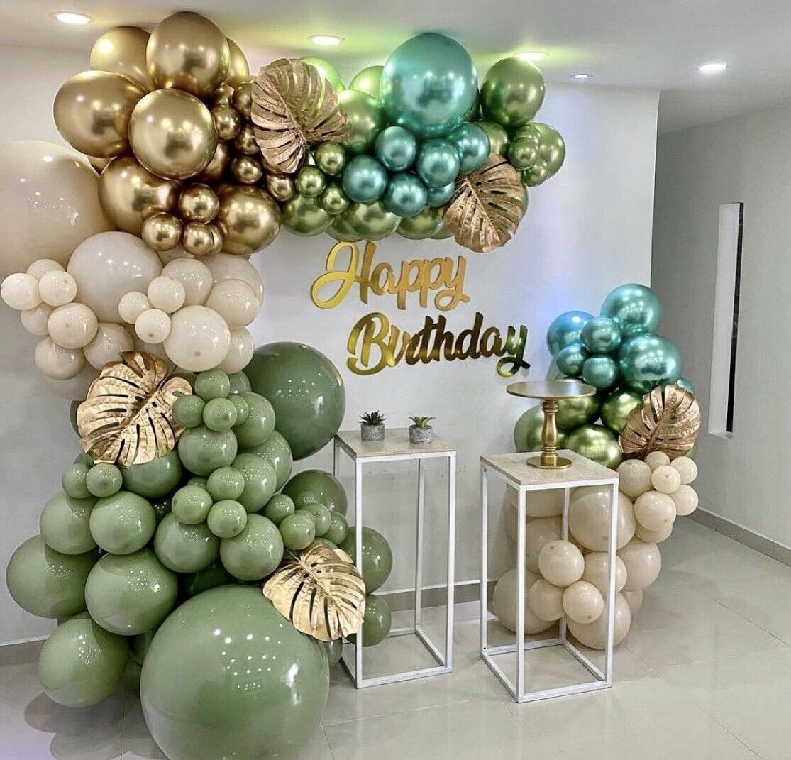 AU STOCK Retro green beige Balloon Garland Arch Wedding Baby Shower Birthday