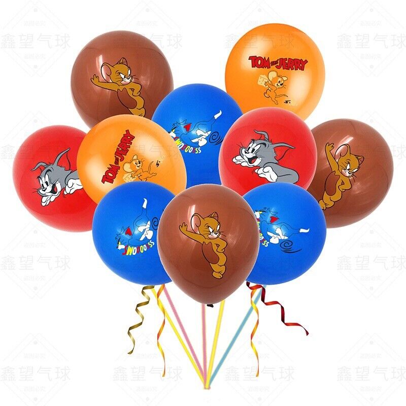 Tom and Jerry Balloons 12 ps 12" Latex Happy Birthday Party Fun KIDS DECOR AUs