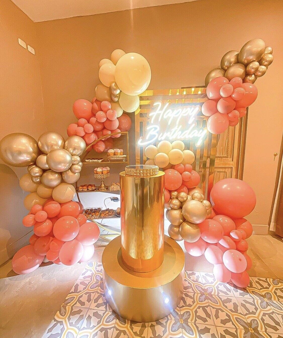 AU STOCK Balloon Arch Garland Wedding Party Birthday Peach Gold beige deco