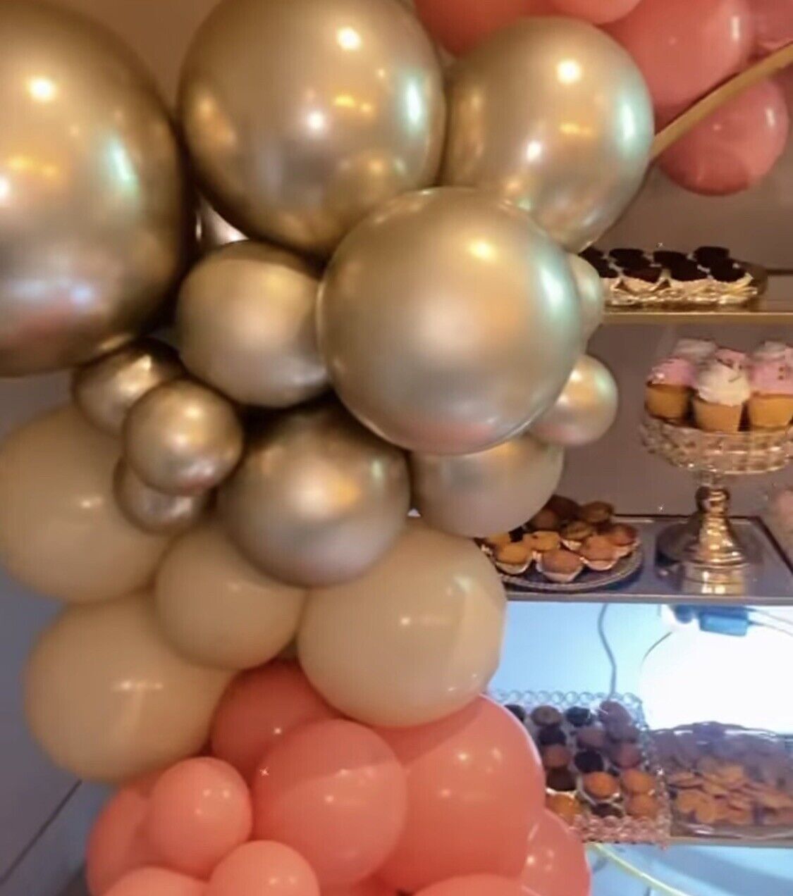 AU STOCK Balloon Arch Garland Wedding Party Birthday Peach Gold beige deco