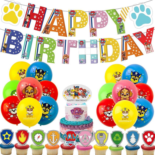 paw patrol Balloons Happy birthday KIDS banner  party set decor cake topper AU