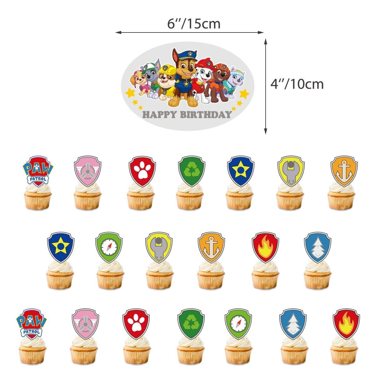 paw patrol Balloons Happy birthday KIDS banner  party set decor cake topper AU