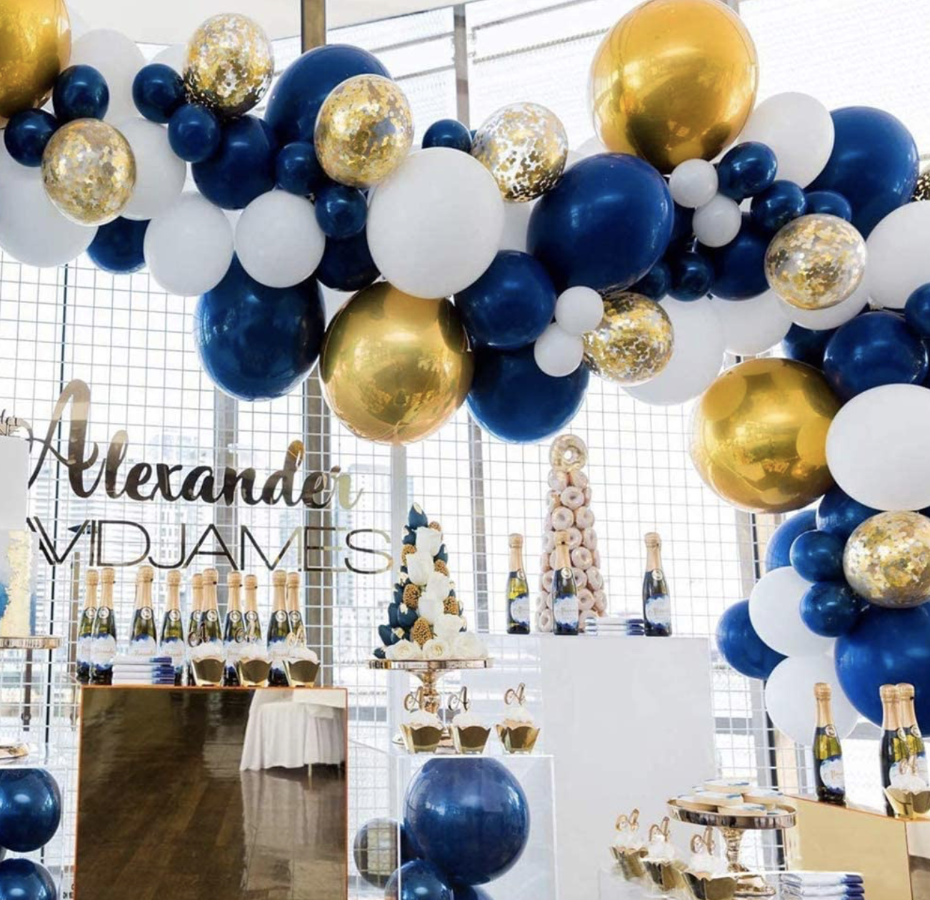 AU STOCK Navy Confetti Balloon Arch Garland Wedding Birthday Party baby shower