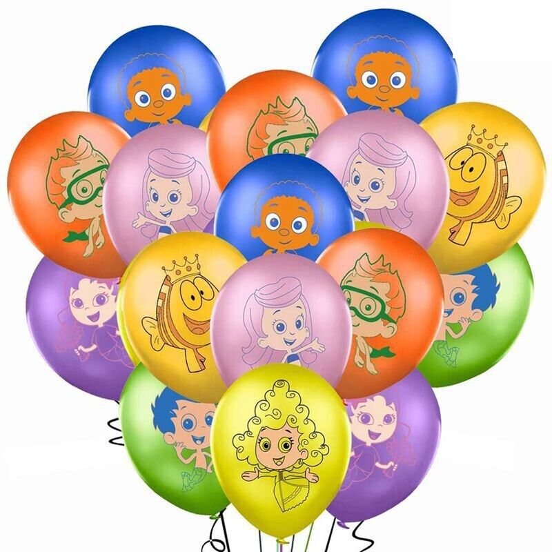 Bubble Guppies Balloons 7 ps 12" Latex Happy Birthday Party Fun KIDS DECOR AU