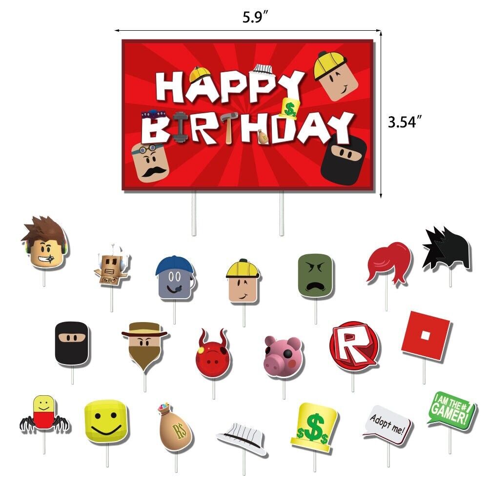 roblox Balloons Happy birthday KIDS banner  party set decor AU STOCK