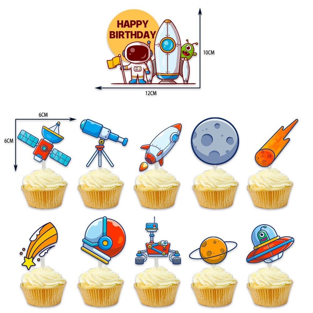 Astronauts Happy birthday banner balloon party set AU STOCK