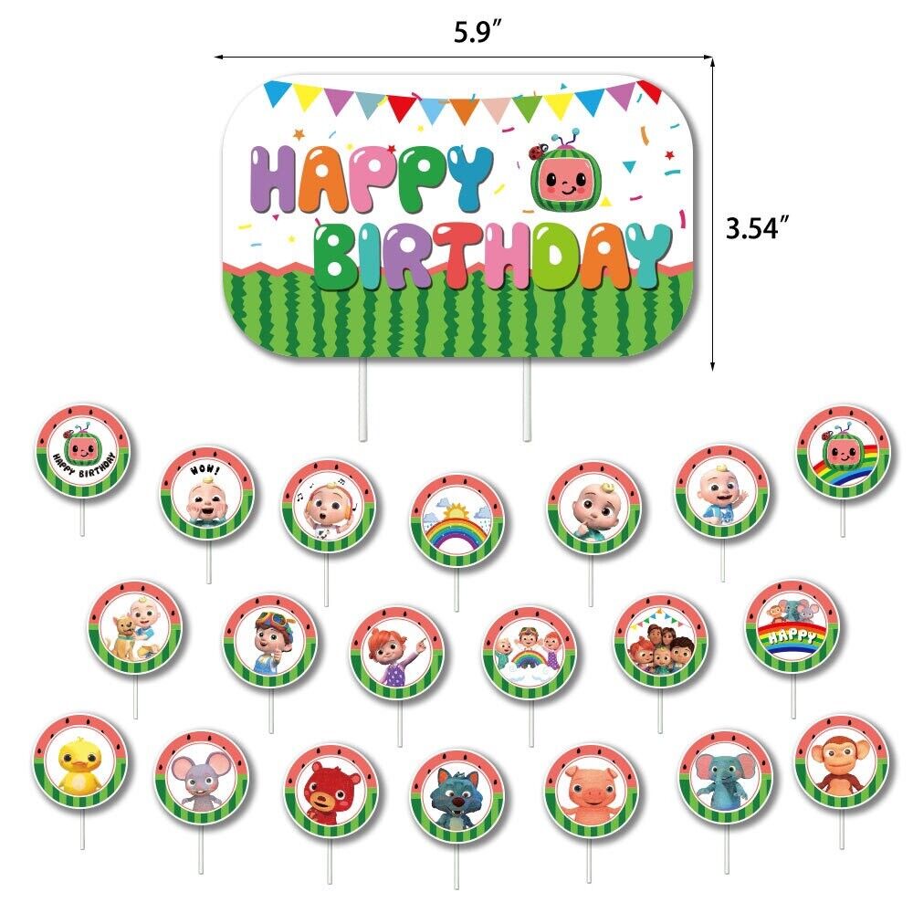 cocomelon Balloons Happy birthday KIDS banner  party set decor AU STO