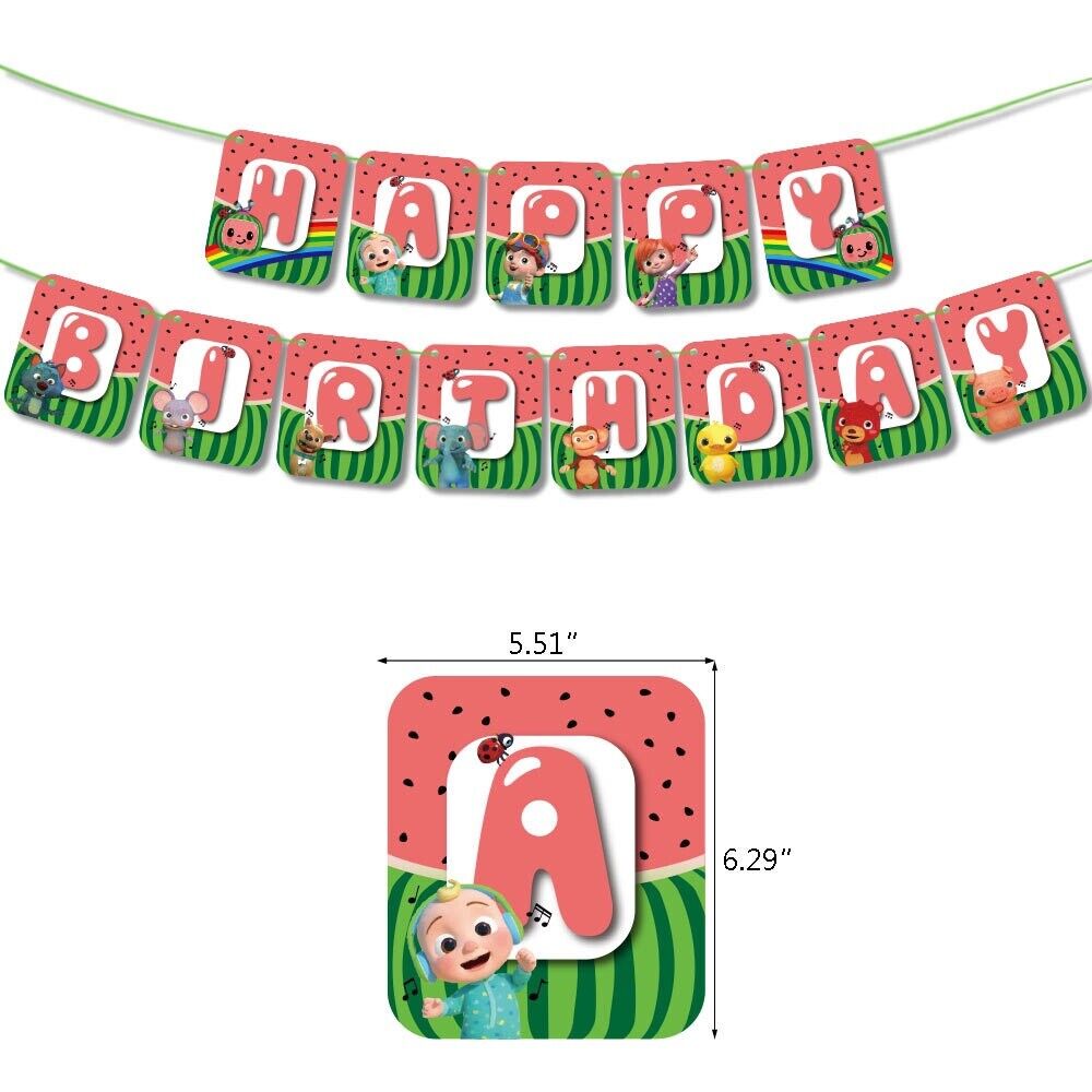 cocomelon Balloons Happy birthday KIDS banner  party set decor AU STO