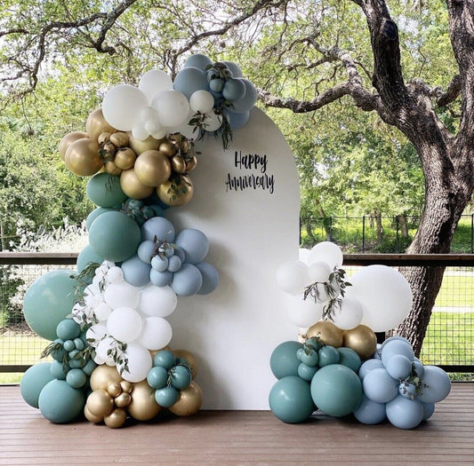 Retro Green blue Balloon Garland Arch Wedding Baby Shower Birthday Decor AU