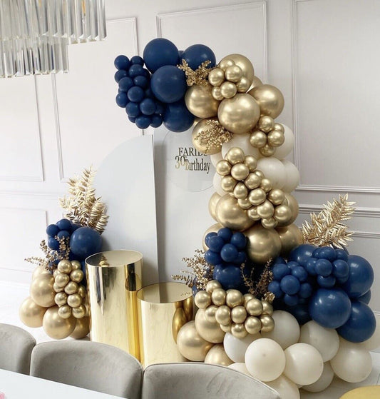 Metallic Gold Navy Balloon Arch Garland Kit Baby Shower Wedding Birthday Party