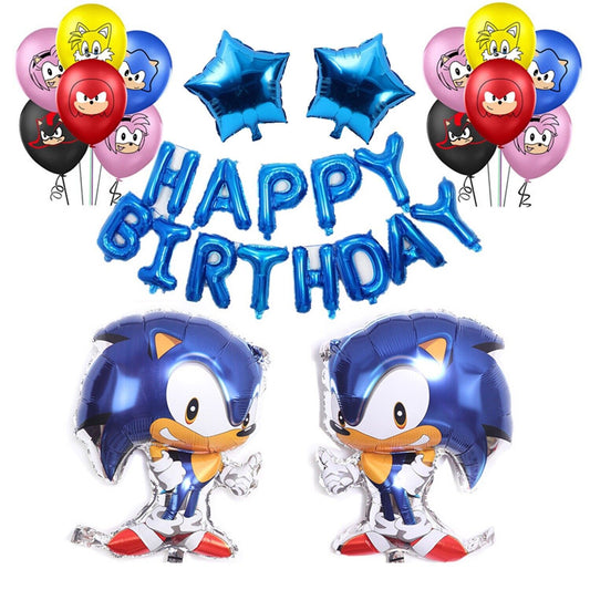 sonic Balloons Happy birthday KIDS banner balloon party set decor AU STOCK