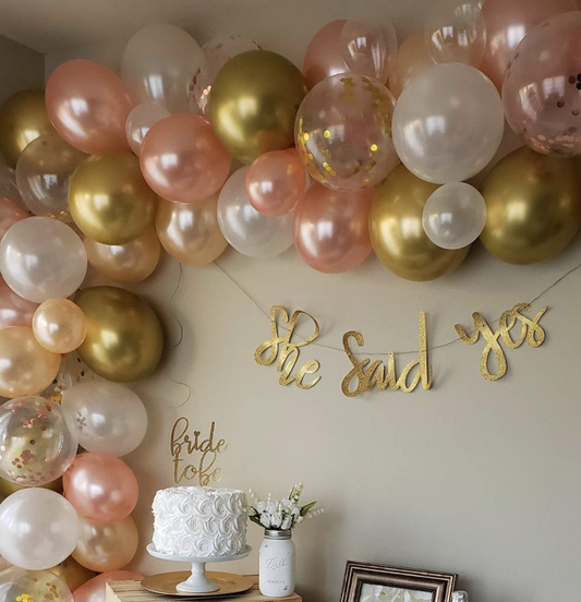 AUSTOCK Rose peach gold Confetti Balloon Arch Garland Kit Wedding Birthday party