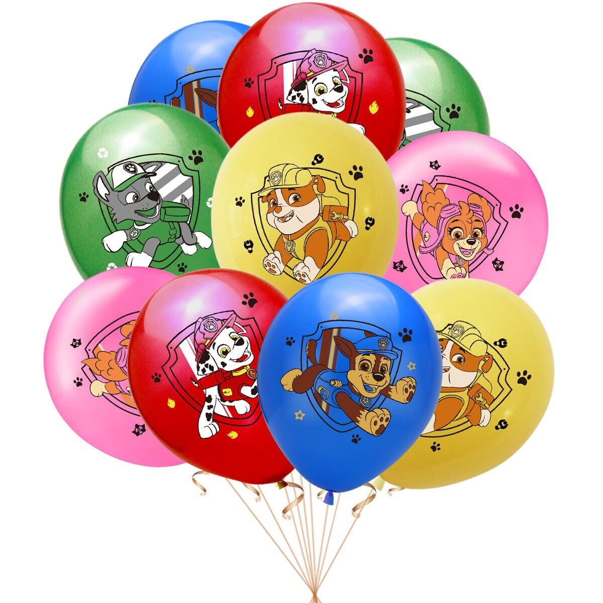 Paw patrol 10 ps Happy Birthday balloons Party Fun KIDS DECOR AU STOCK