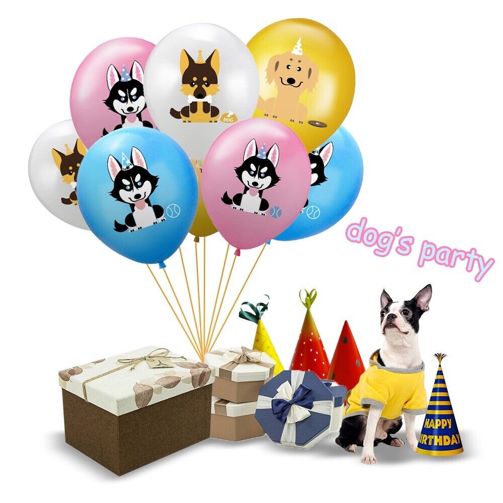 12 ps puppy Balloons 12" Birthday Party DECOR AU STOCK Pet Dog tracked delivery