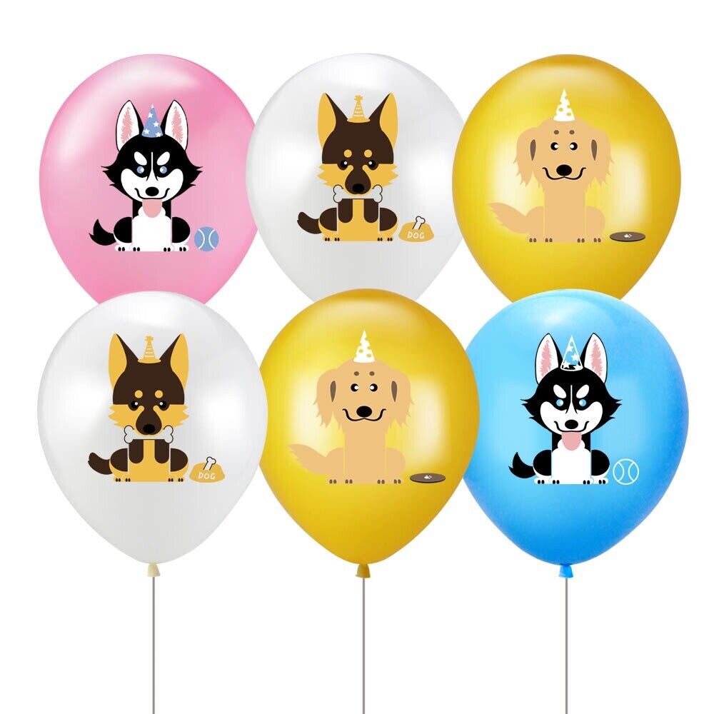 12 ps puppy Balloons 12" Birthday Party DECOR AU STOCK Pet Dog tracked delivery