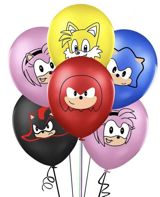 Sonic 10 ps 12" Latex Happy Birthday  balloons Party Fun KIDS DECOR AU STOCK