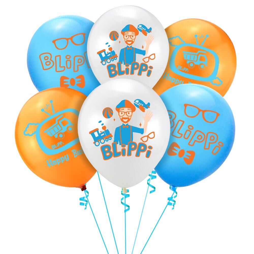 blippi 12 ps 12" Latex Happy Birthday  balloons Party Fun KIDS DECOR AU STOCK