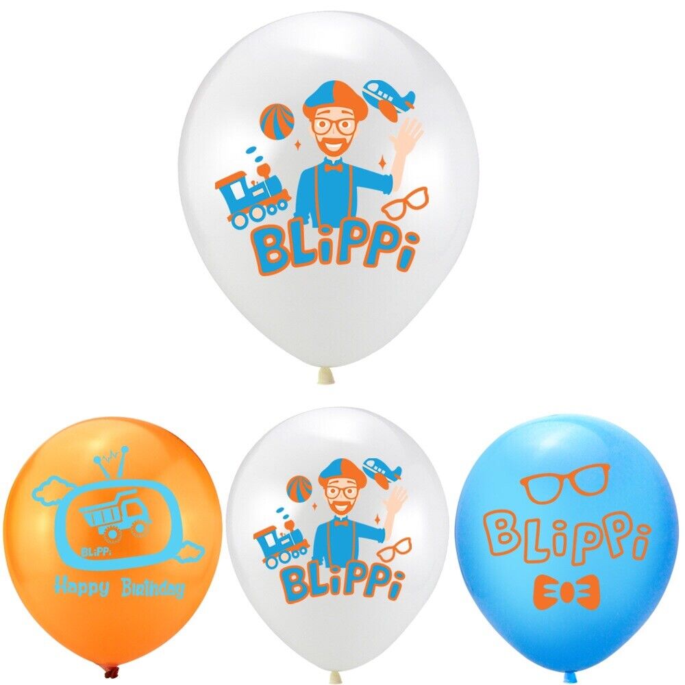 blippi 12 ps 12" Latex Happy Birthday  balloons Party Fun KIDS DECOR AU STOCK