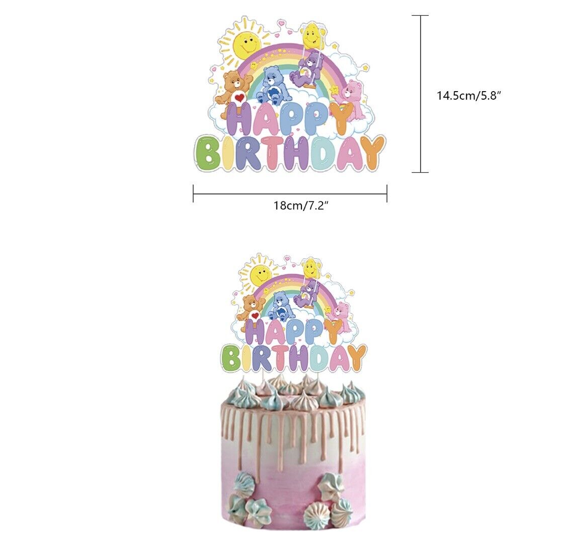 CareBears Happy birthday banner balloon party set AU STOCK