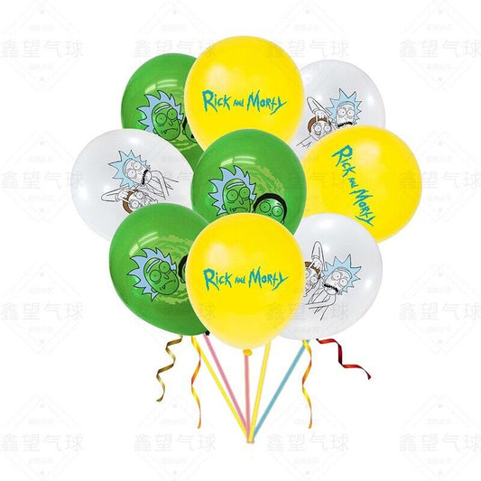 Rick & Morty 12 ps Latex Happy Birthday  balloons Party Fun KIDS DECOR AU STOCK