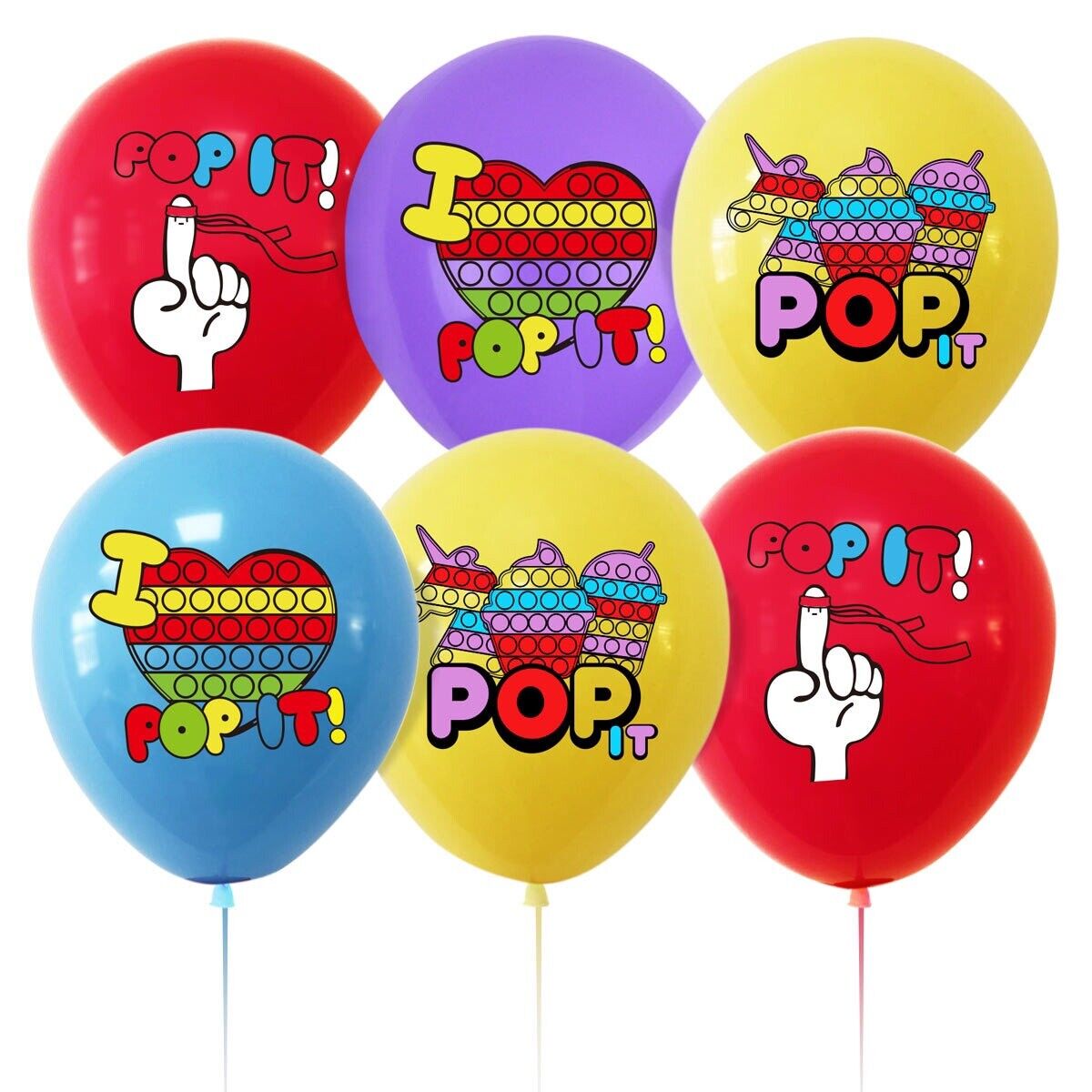 Pop it 12 ps 12" Latex Happy Birthday  balloons Party Fun KIDS DECOR AU STOCK