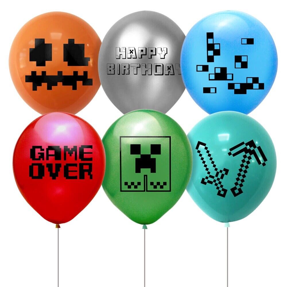 MINECRAFT Balloons 12 pcs 12" Birthday Party Fun DECOR AU STOCK tracked delivery