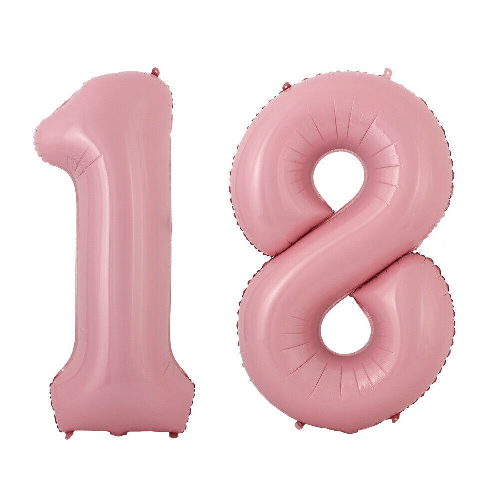 AU STOCK MACARON BLUE/PINK NUMBER FOIL ONE TWO BALLOON BIRTHDAY ANNIVERSARY