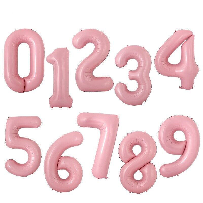 AU STOCK MACARON BLUE/PINK NUMBER FOIL ONE TWO BALLOON BIRTHDAY ANNIVERSARY