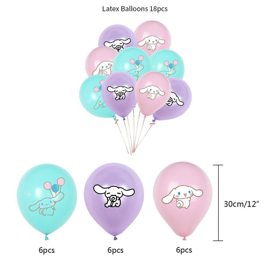 Cinnamoroll sanrio balloons 12ps 12" latex happy birthdayparty fun kids decor au