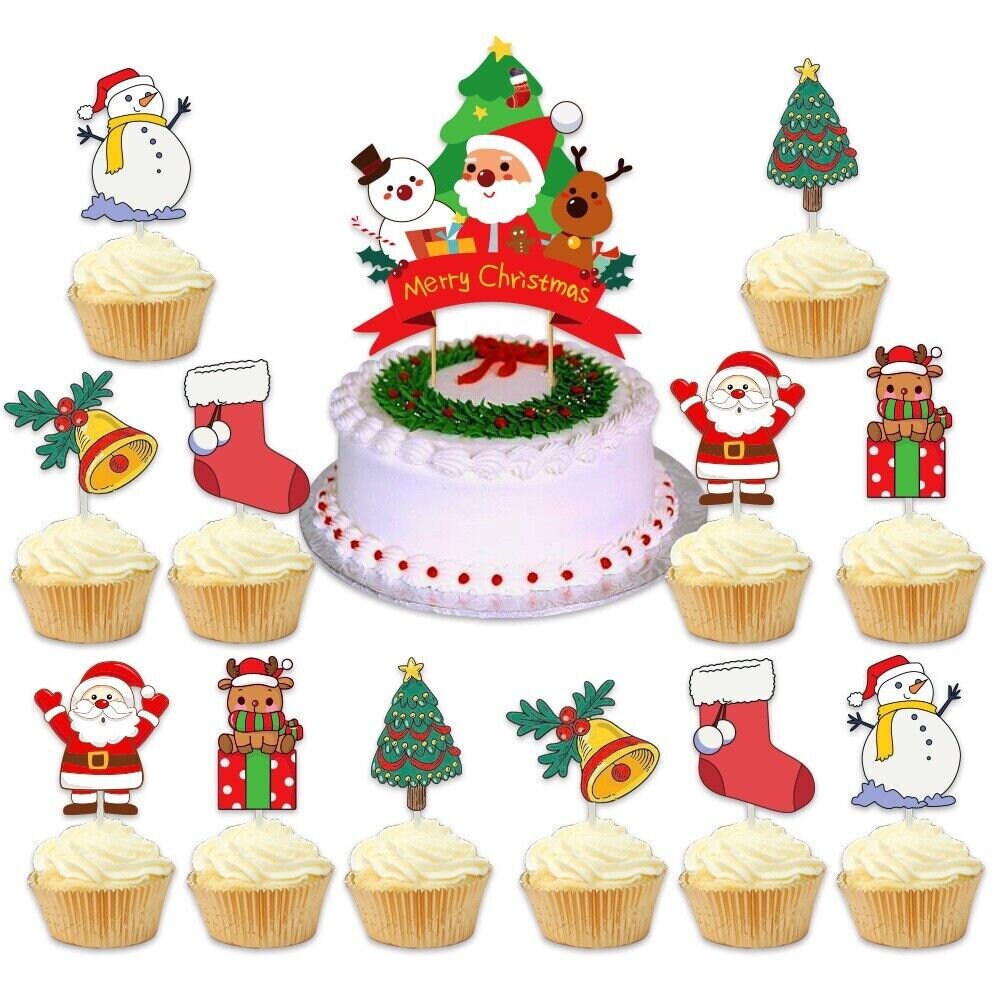 Christmas balloons happy birthday kids banner  party set decor cake topper au st