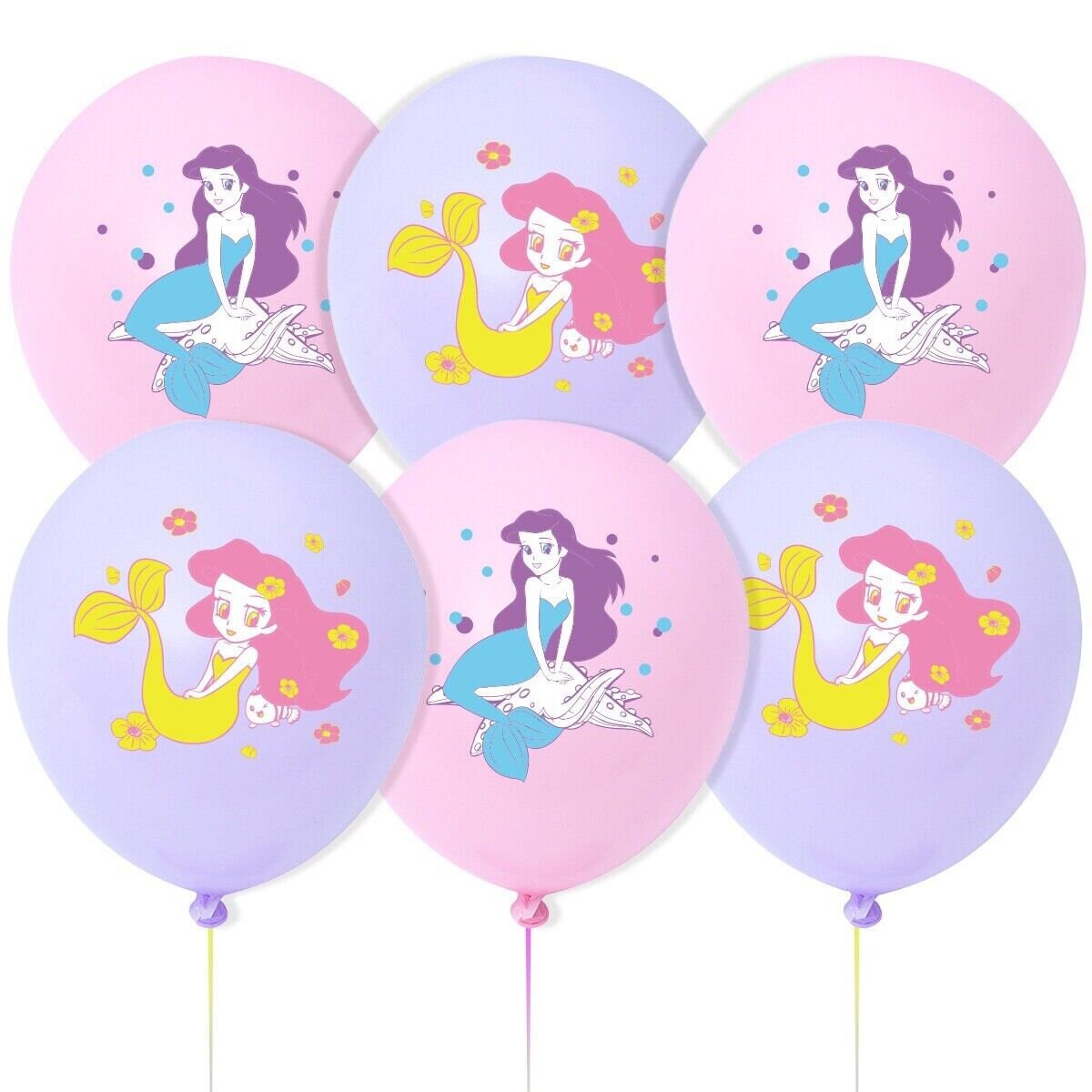 Mermaid balloons happy birthday kids banner balloon party set decor cake topper