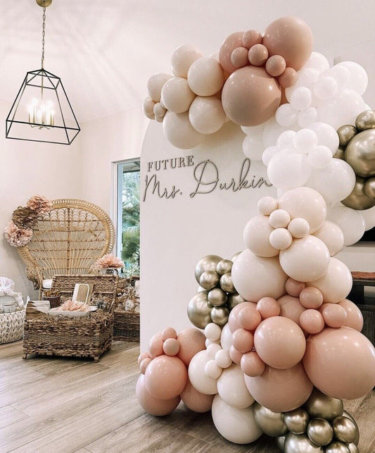 Balloon garland arch wedding baby shower birthday deco party creamy peachy