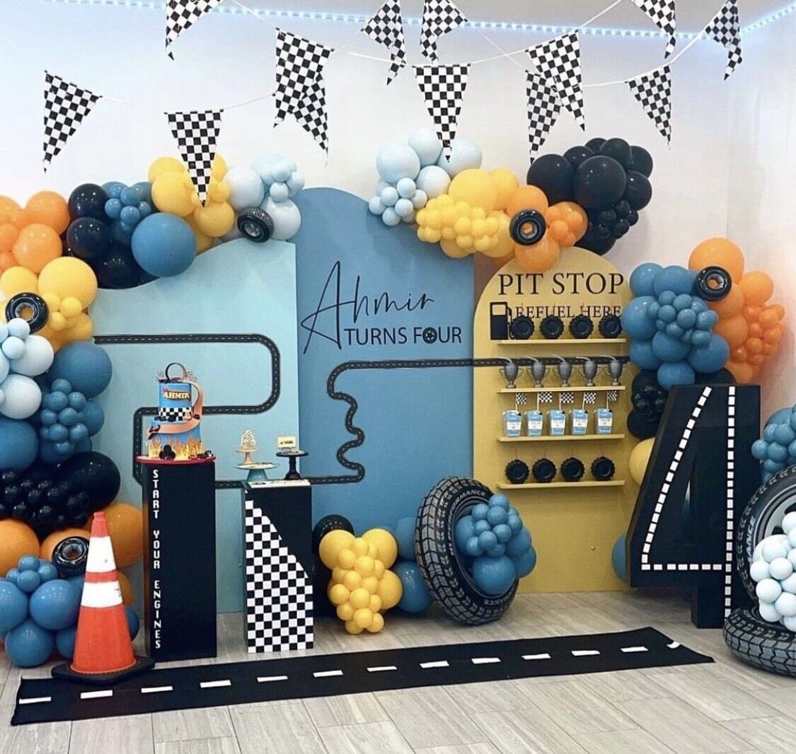 Balloon garland arch wedding baby shower birthday deco party blue black orange